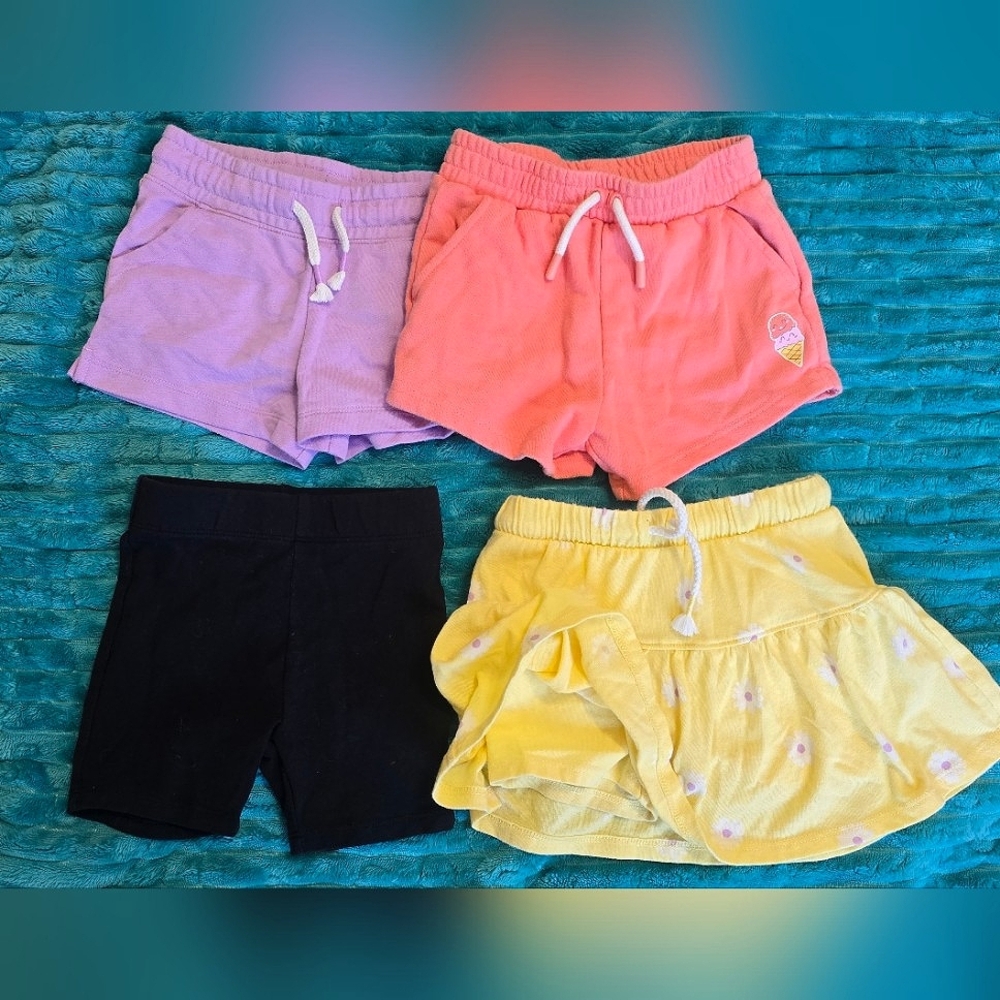 Lot of 3 Girls' Shorts + 1 Skort – Size 3T